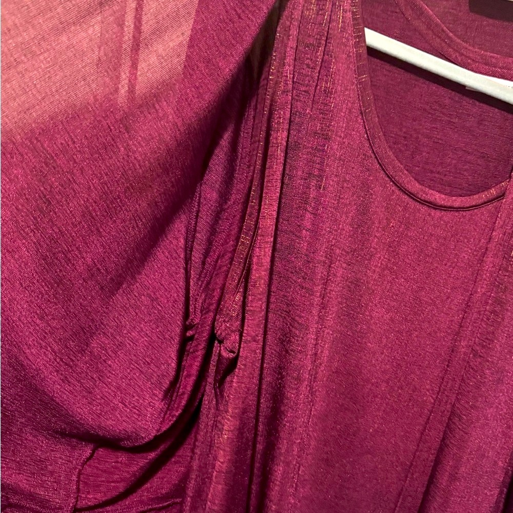 Susan Graver Deep Burgundy Cardigan and Top Set perfect condition 2x - Picture 5 of 11